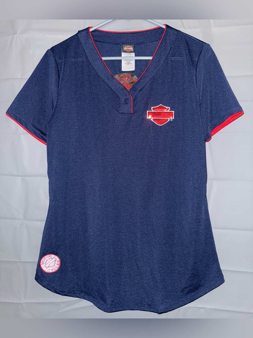 Harley-Davidson women's short-sleeve Henley top size L